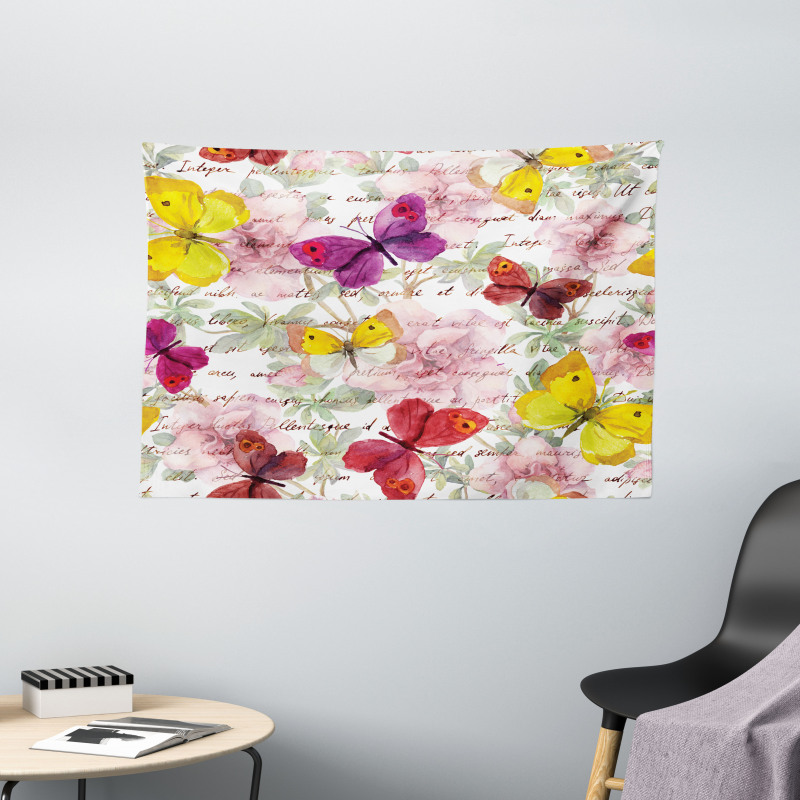 Love Letters Romantic Wide Tapestry