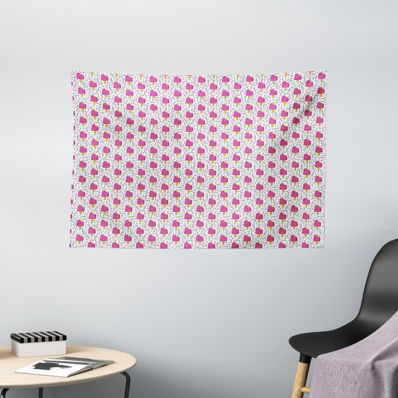 Cheerful Bitten Popsicles Wide Tapestry