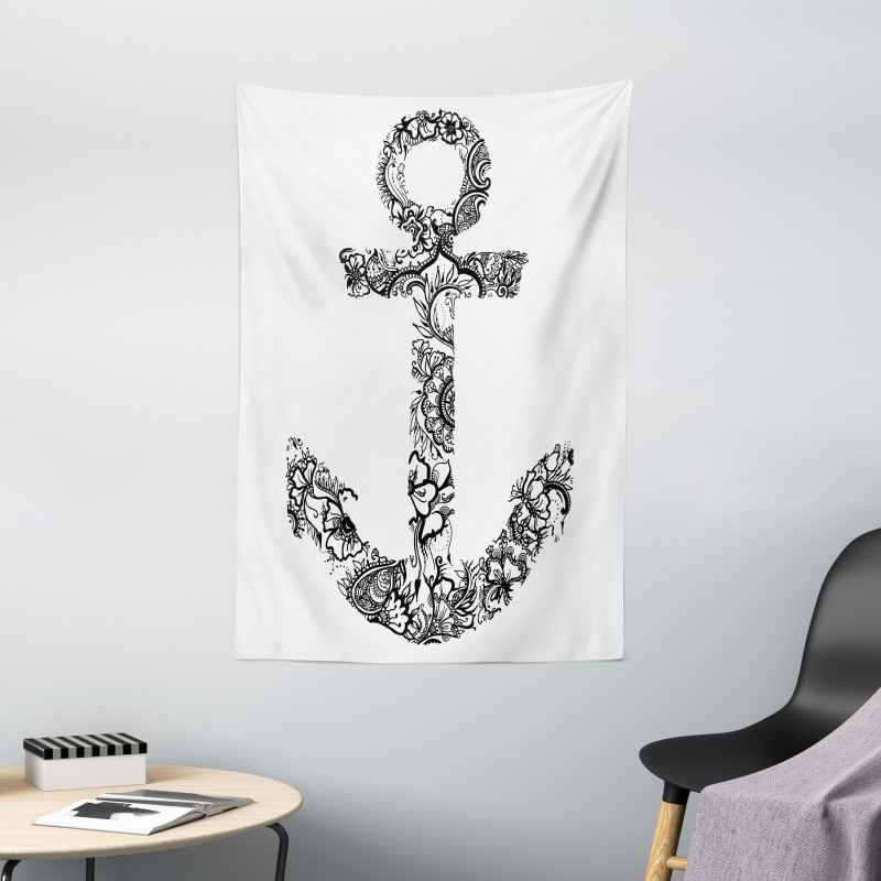 Anchor Shape Flower Tapestry