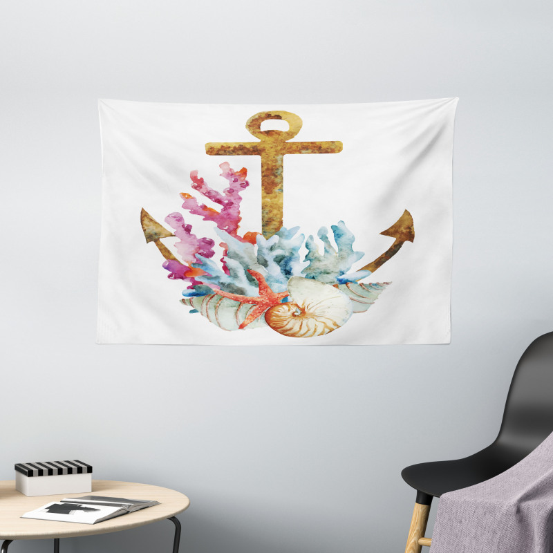 Anchor Corals Seaweed Wide Tapestry