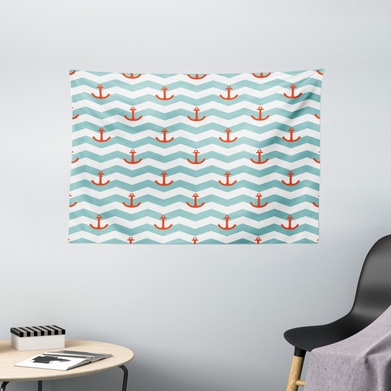 Pattern Anchor Stripe Wide Tapestry