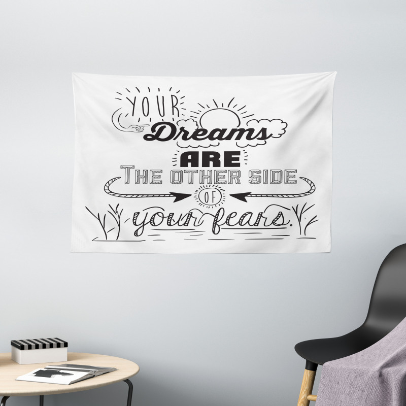 Optimistic Winner Slogan Wide Tapestry