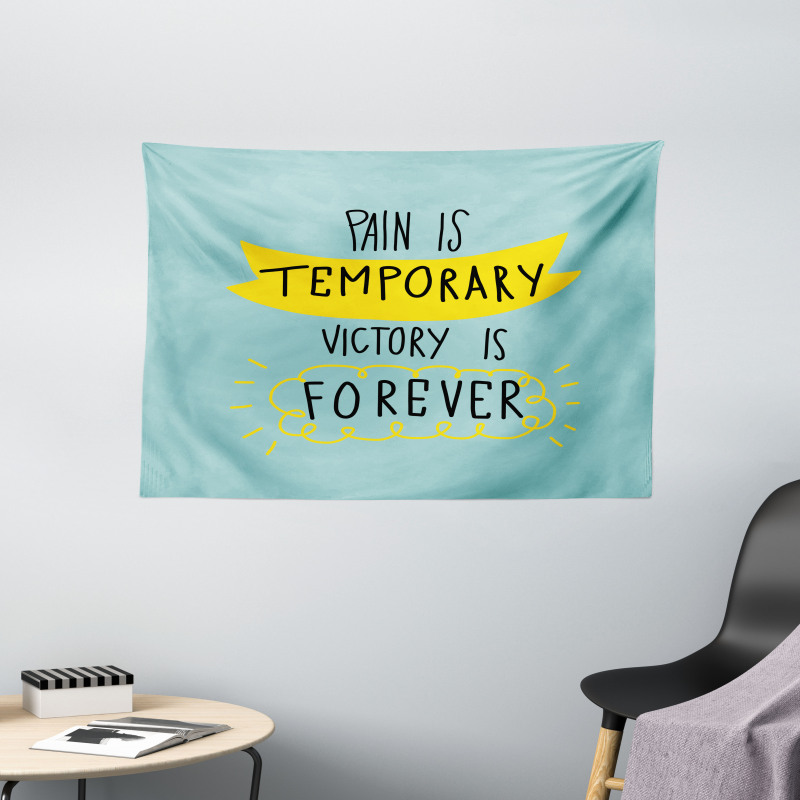 Victory is Forever Text Wide Tapestry