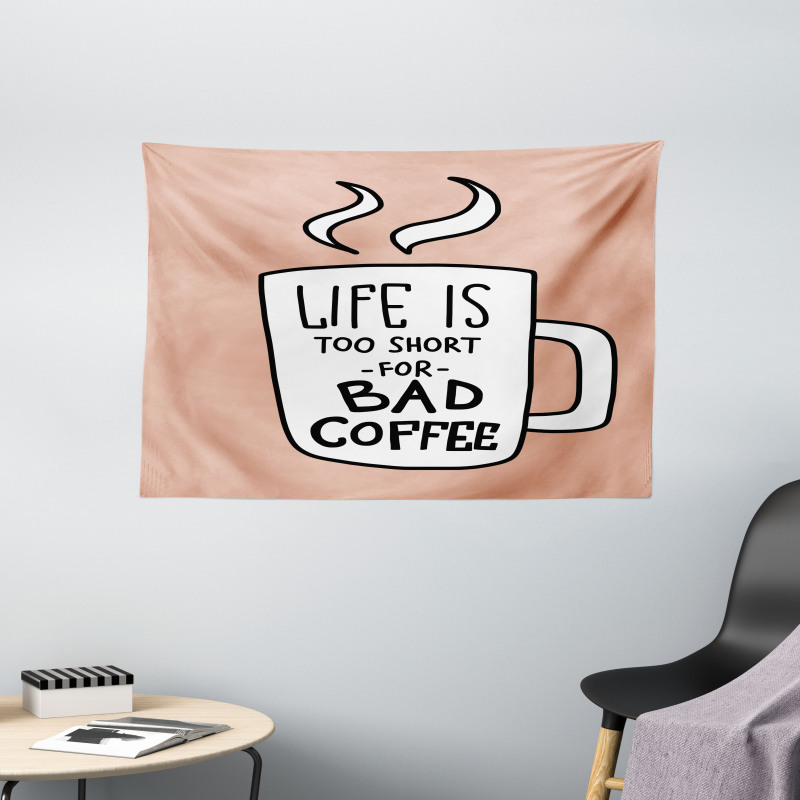 Coffee Lover Mug Concept Wide Tapestry