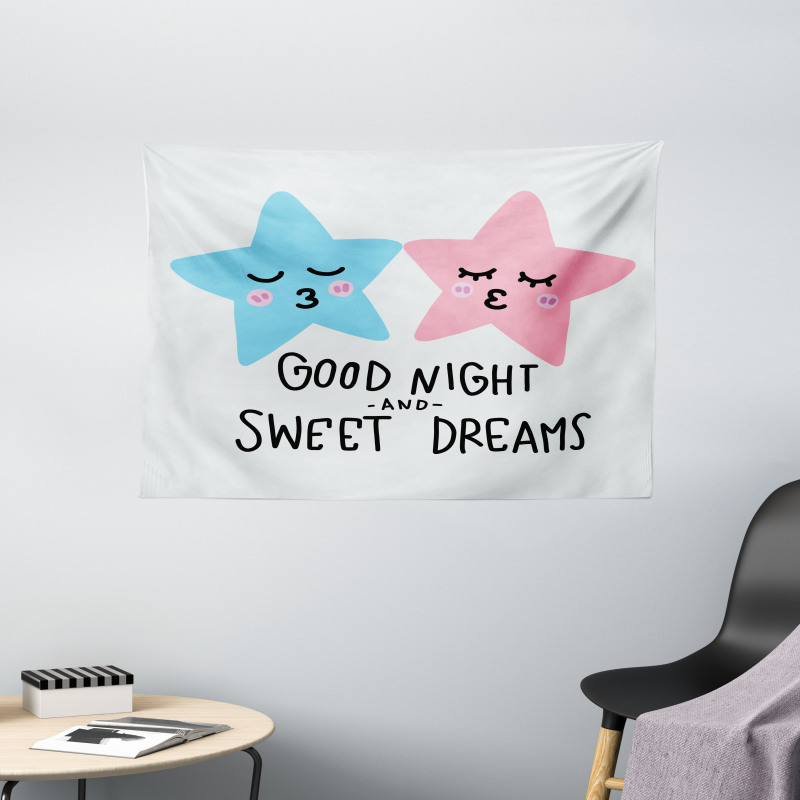 Dreams Stars Kiss Wide Tapestry