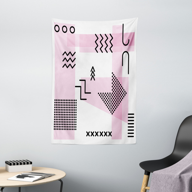 Memphis Retro Doodle Art Tapestry