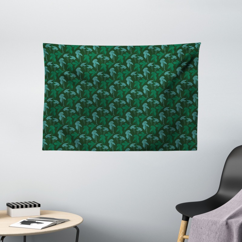 Growth Jungle Leaves Motif Wide Tapestry