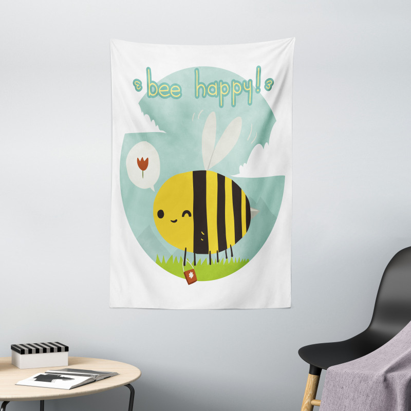 Bee Happy Doodle Tapestry