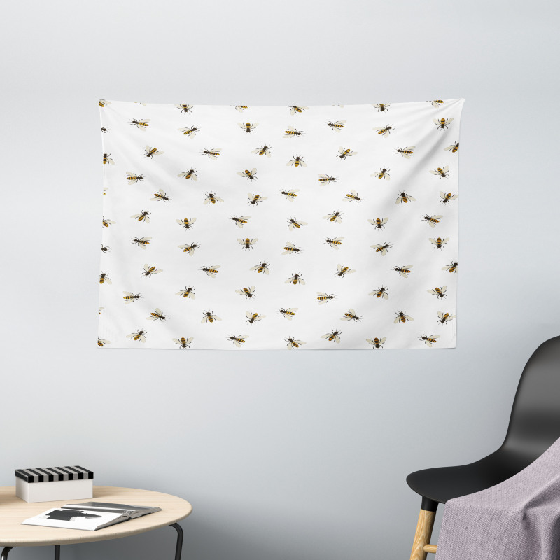 Flying Insects Pattern Wide Tapestry