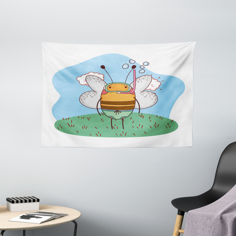 Character with Snorkel Wide Tapestry