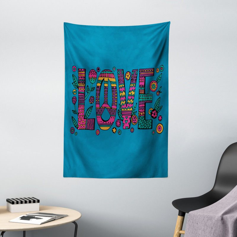 Love Wording in Hip Style Tapestry