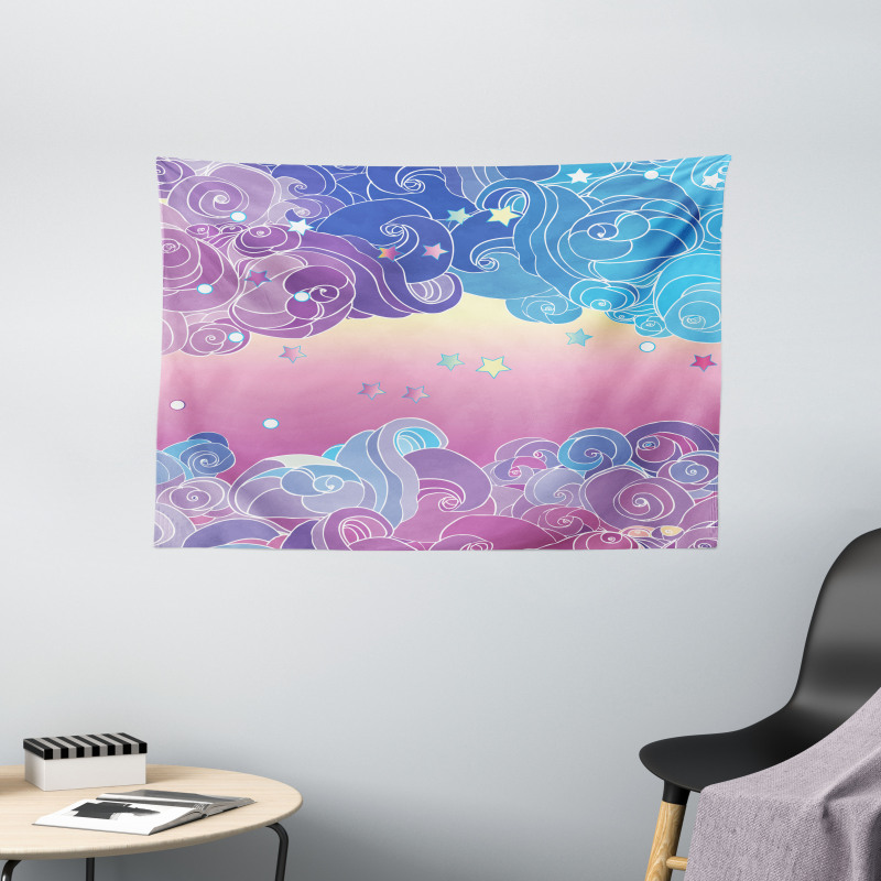 Clouds and Stars Wide Tapestry