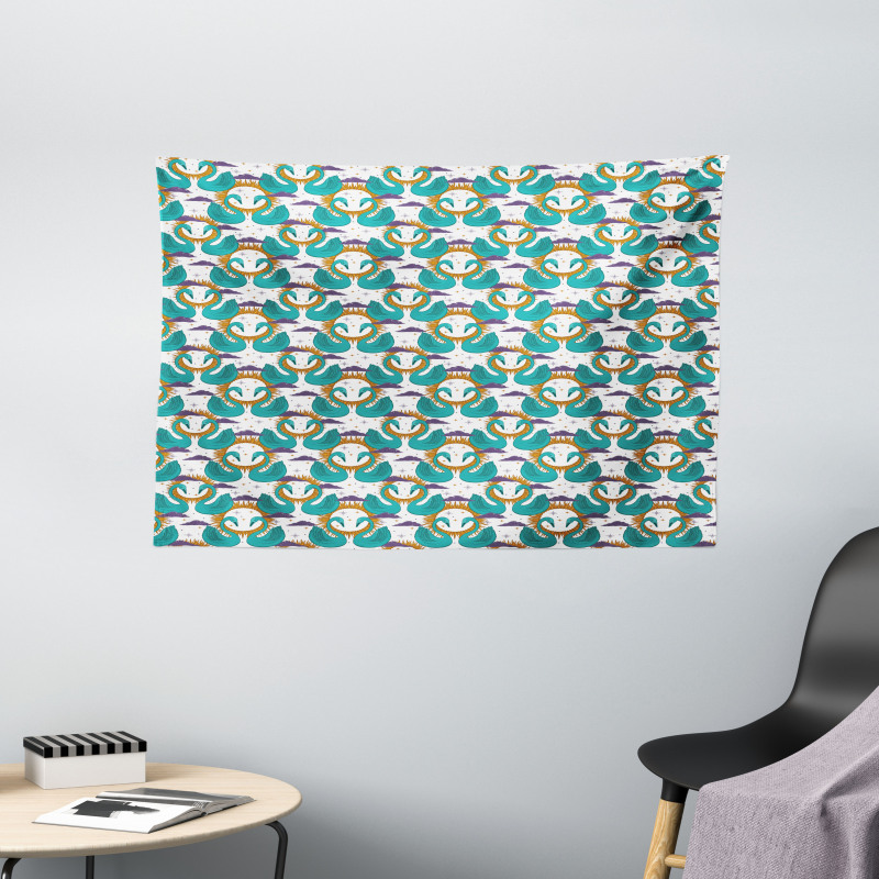 Mystic Aquatic Bird and Sun Wide Tapestry