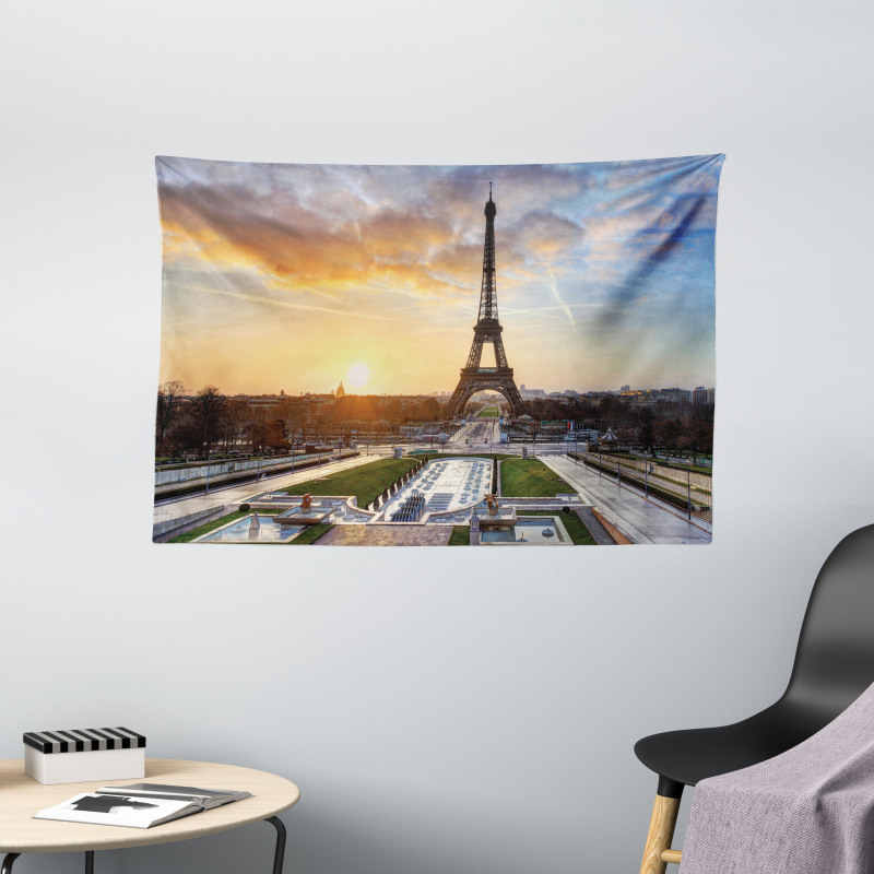 Scenic View Paris Wide Tapestry