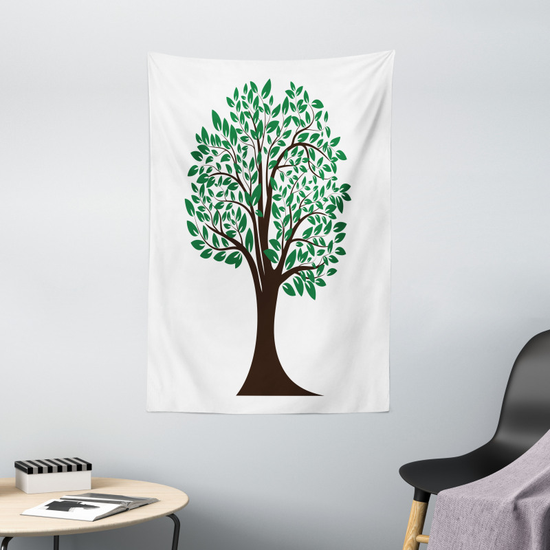 Simplistic Tree Leaves Art Tapestry