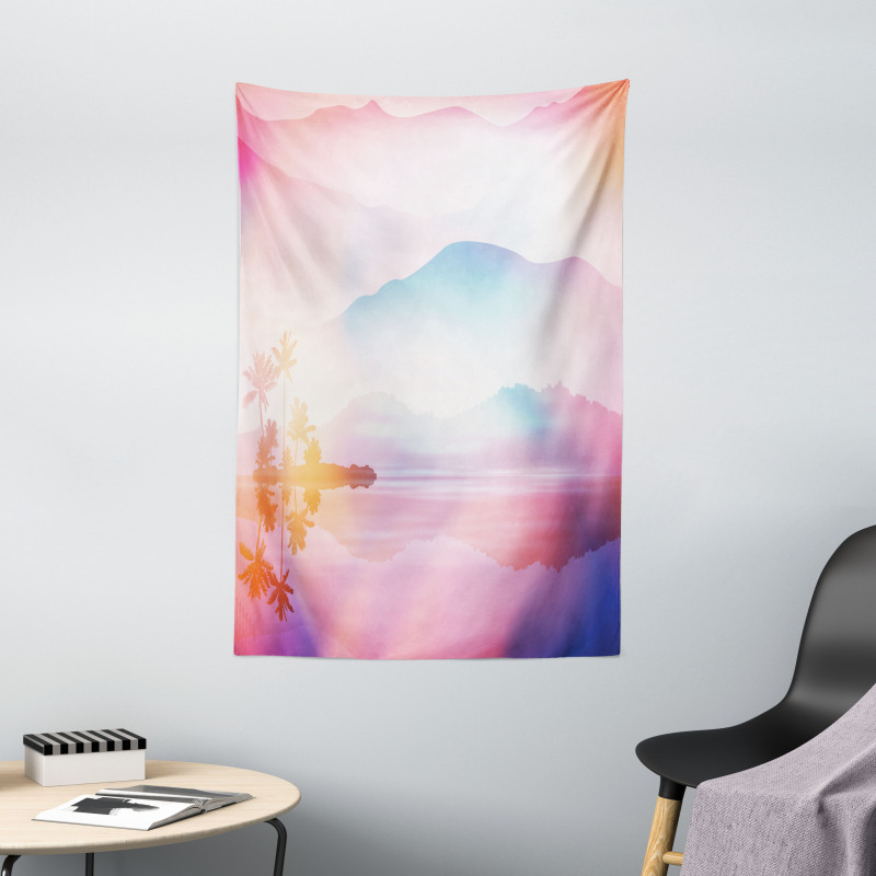 Ombre Tropical Landscape Tapestry