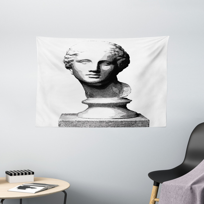 Woman Head Art Wide Tapestry