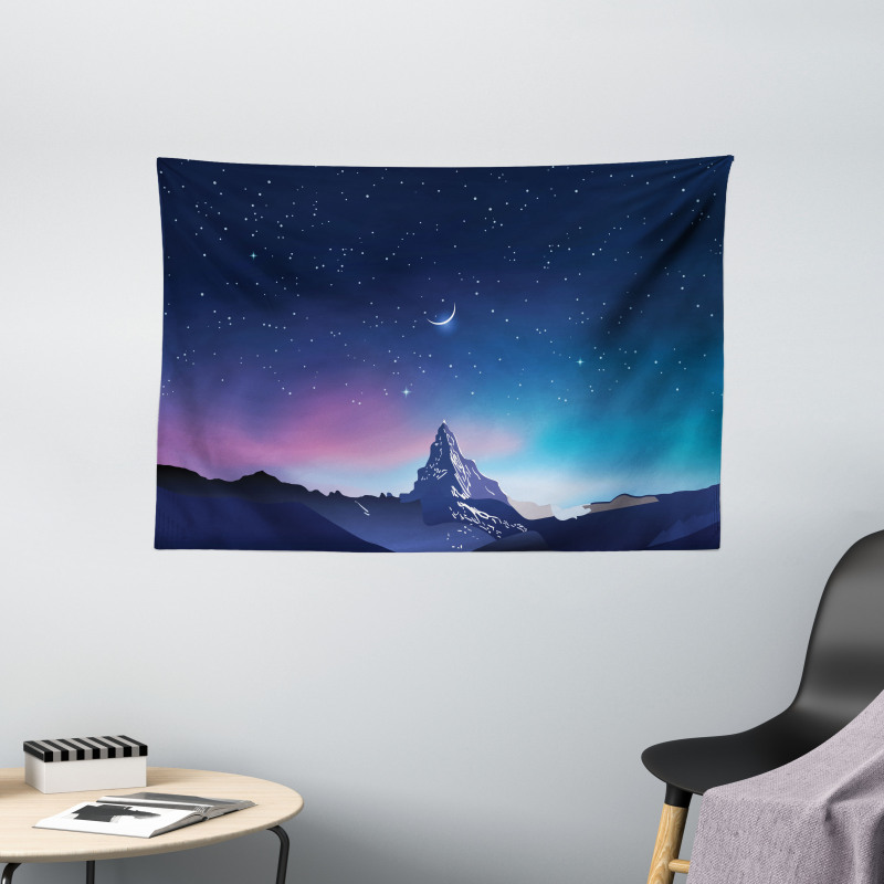 Aurora Borealis Mountain Wide Tapestry