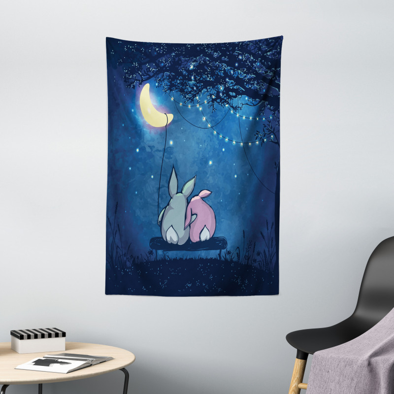 Rabbit Couple Art Tapestry