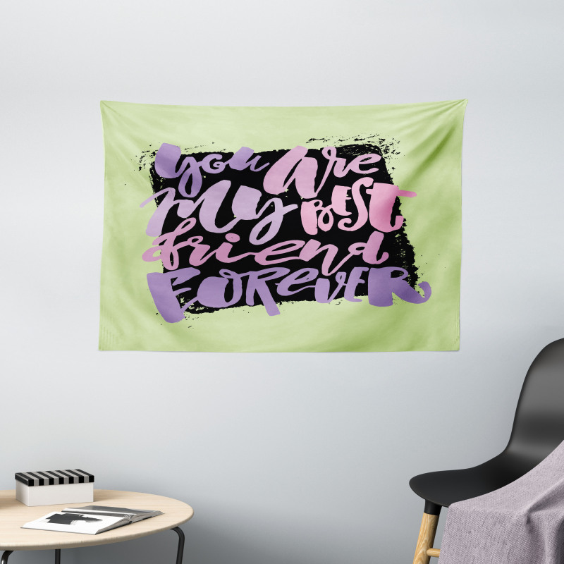 Vivid Words Lettering Wide Tapestry