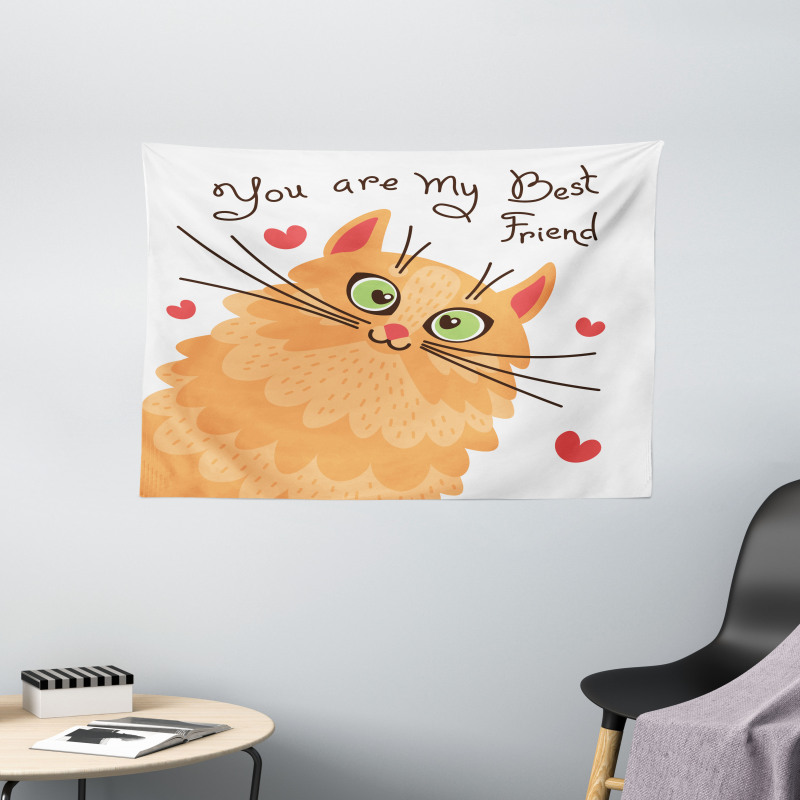 Kitten Motivation Wide Tapestry