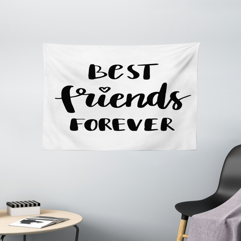 Monochrome Love Forever Wide Tapestry