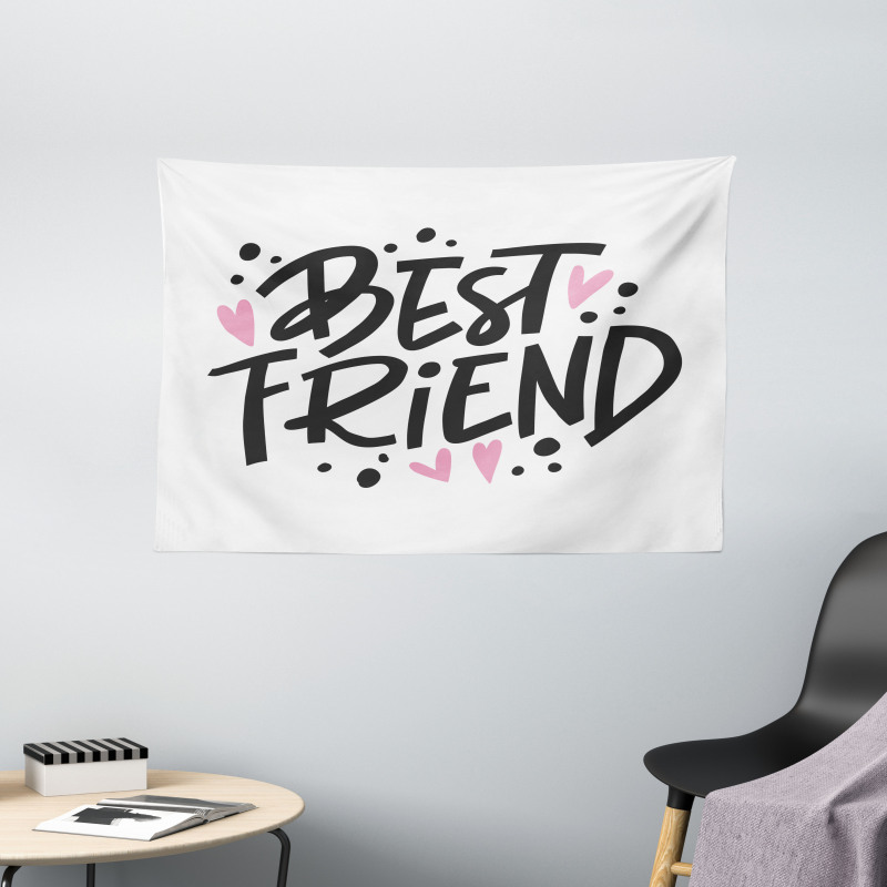 Girly Lettering Wide Tapestry