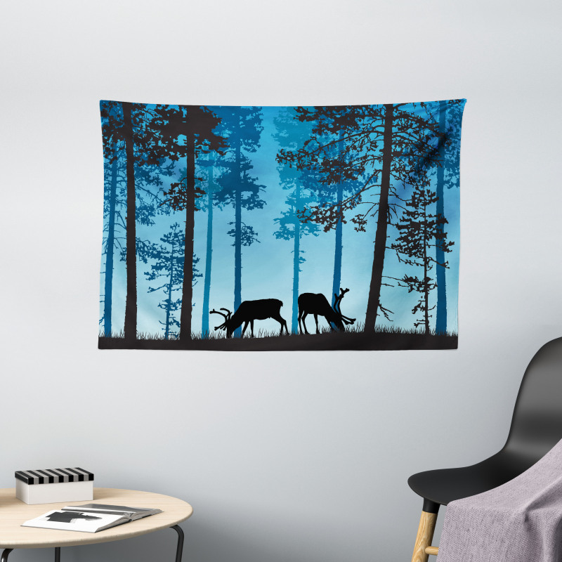 Wild Animal Elk Forest Wide Tapestry