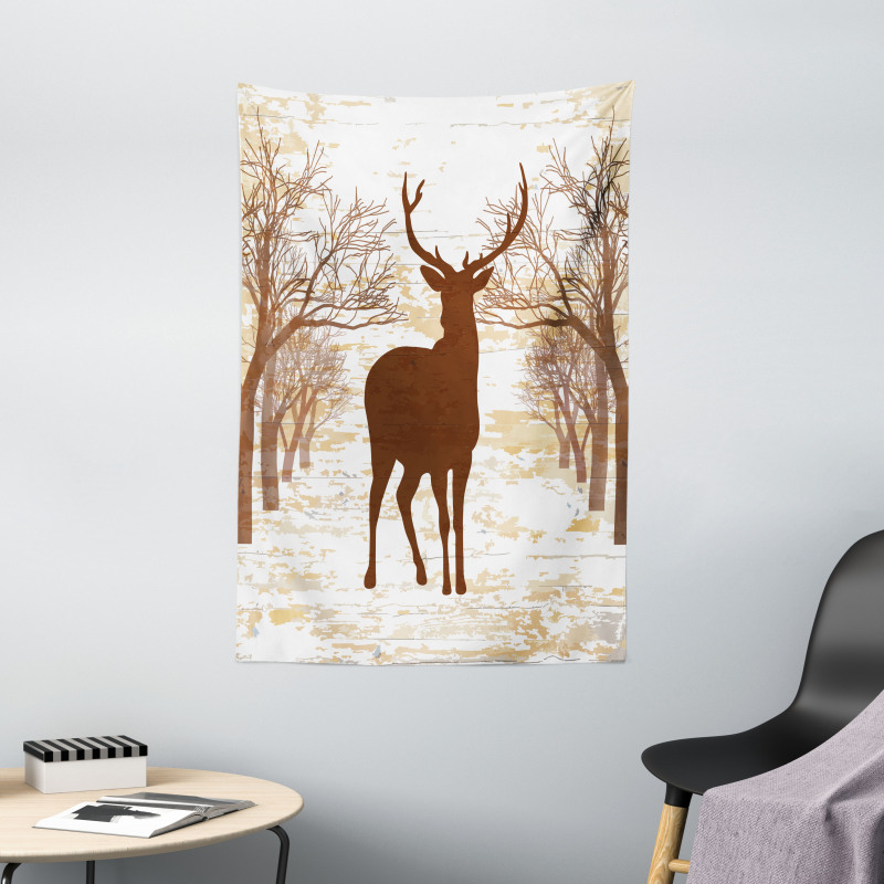 Rustic Silhouette Art Tapestry