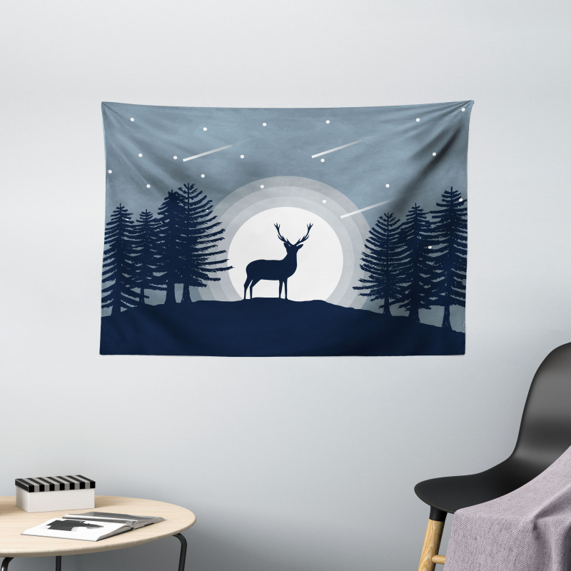 Mystic Wild Animal Wide Tapestry