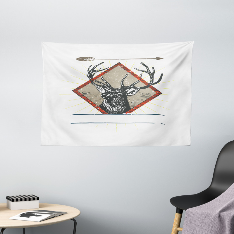 Hipster Wild Antler Wide Tapestry