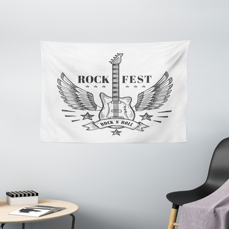 Rock Festival Design Wide Tapestry