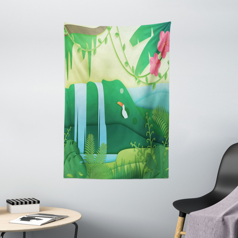 Tropical Forest Cartoon Tapestry