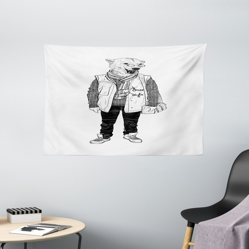 Fashionable Polar Bear Wide Tapestry