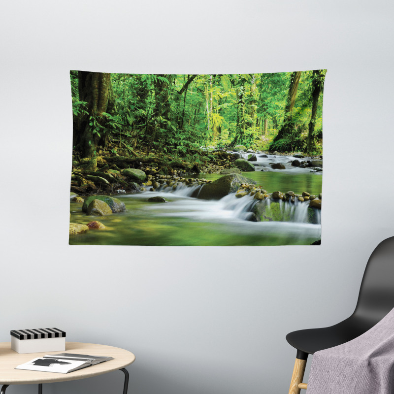 Tropic Mountain Stream Wide Tapestry