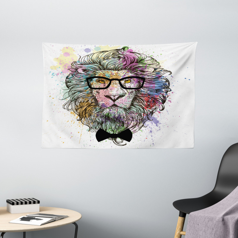 Lion Bow Creative Splashes Wide Tapestry