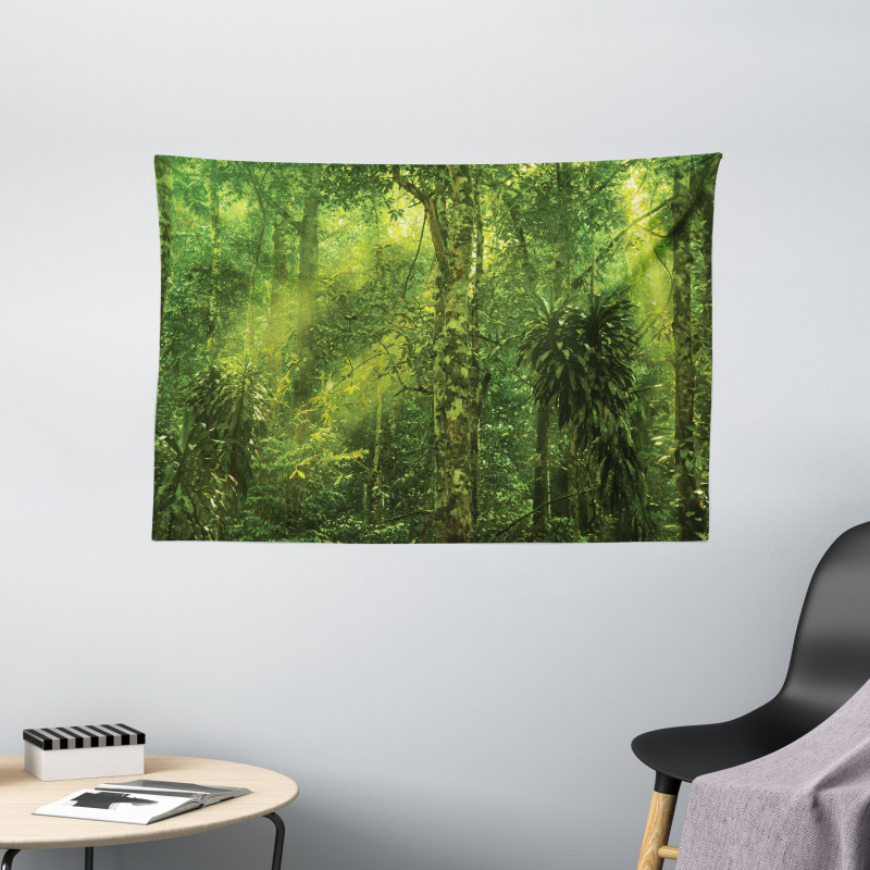 Sun Beams Tropic Forest Wide Tapestry