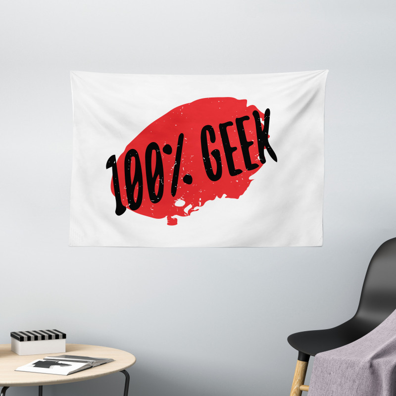 Hundred Percent Geek Wording Wide Tapestry