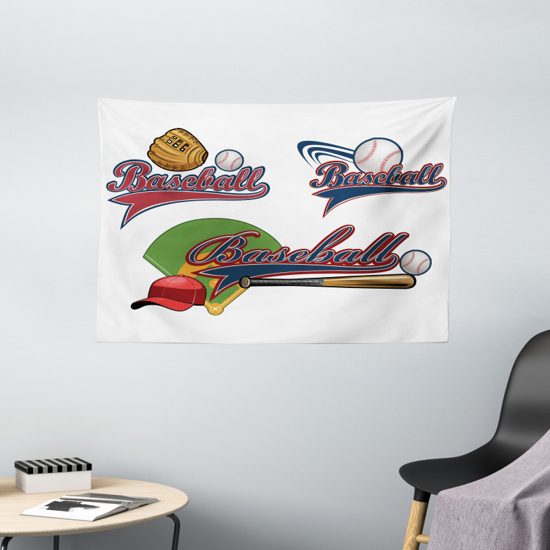 Baseball Mitt Ball Wide Tapestry