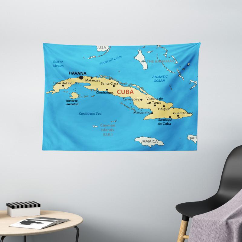 Republic of Cuba Modern Wide Tapestry