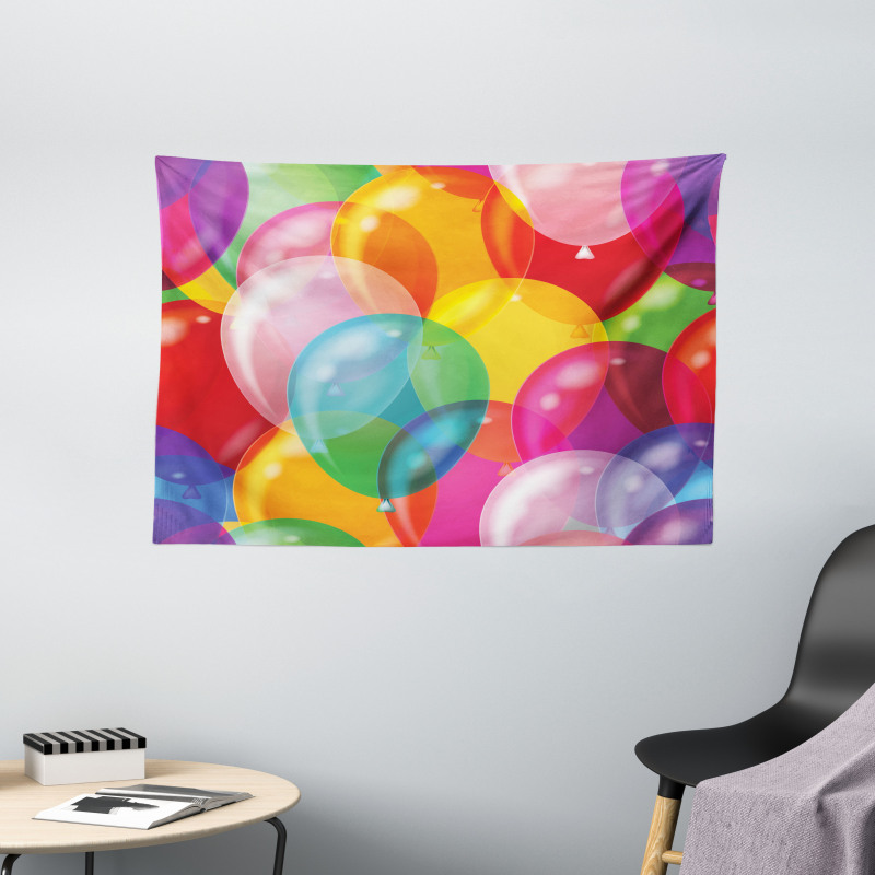 Balloons Fun Wide Tapestry