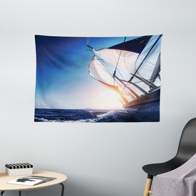 Sail Boat Adventure Sea Wide Tapestry