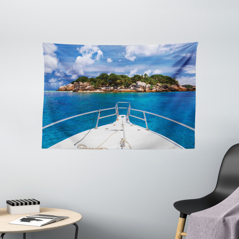 Boat Exotic Journey Tropic Wide Tapestry