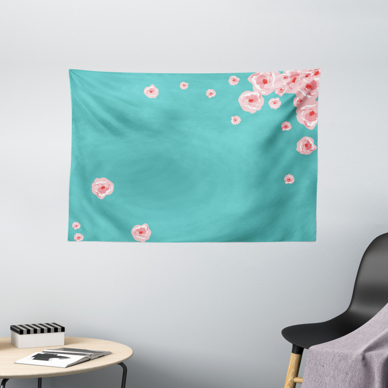 Romantic Petals Wide Tapestry