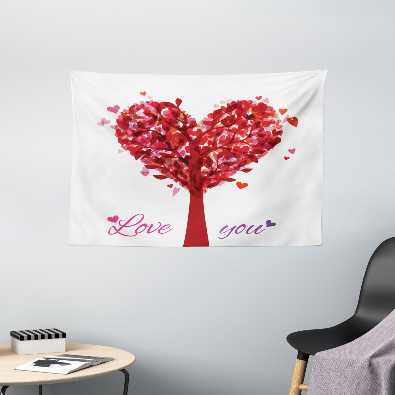 Vintage Romance Heart Wide Tapestry