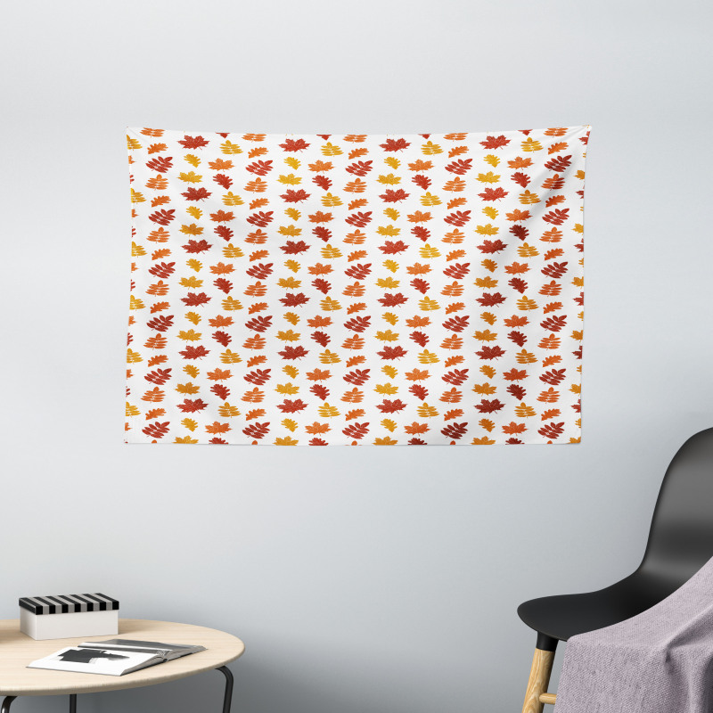 Fall Leaf Sketches Wide Tapestry