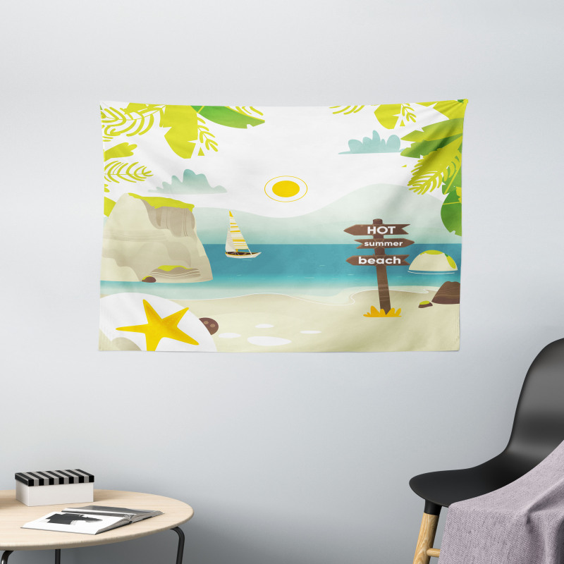 Hot Summer Botany Sea Wide Tapestry