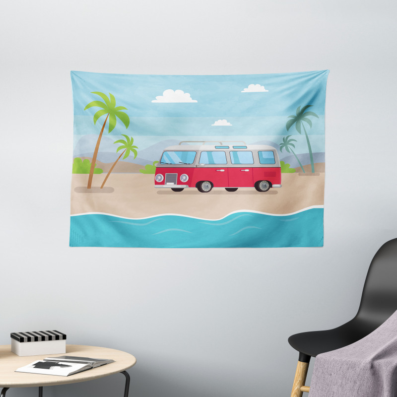 Happy Camper Van Bay Wide Tapestry