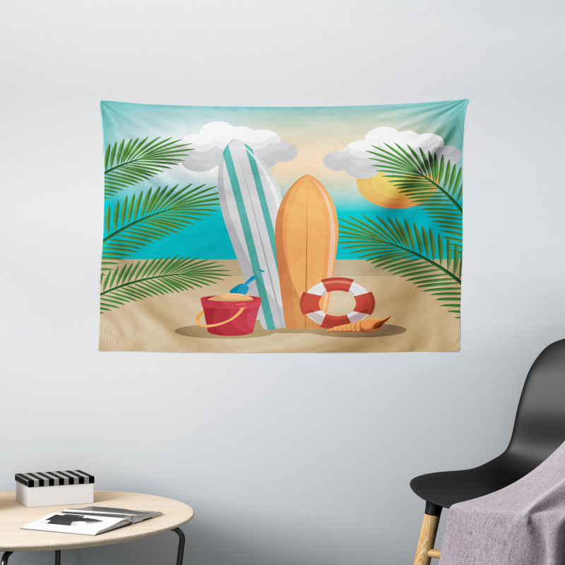 Summer Holiday Fun Wide Tapestry