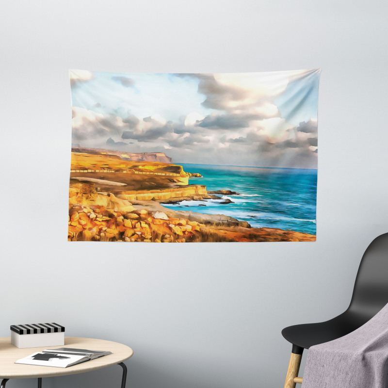 Digital Painting Sea Wide Tapestry